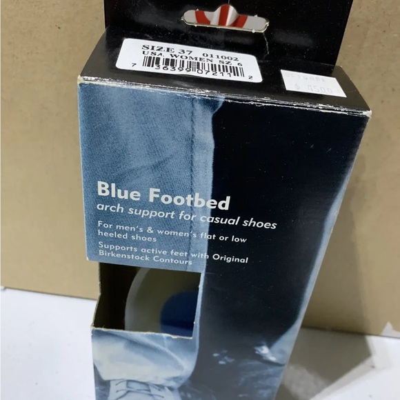 ▶️ Birkenstock L78134 Unisex Blue Footbed Arch Support Size US L6 M 4 EU 37 - Picture 2 of 5